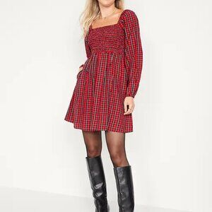 Old Navy Red Plaid Mini Dress